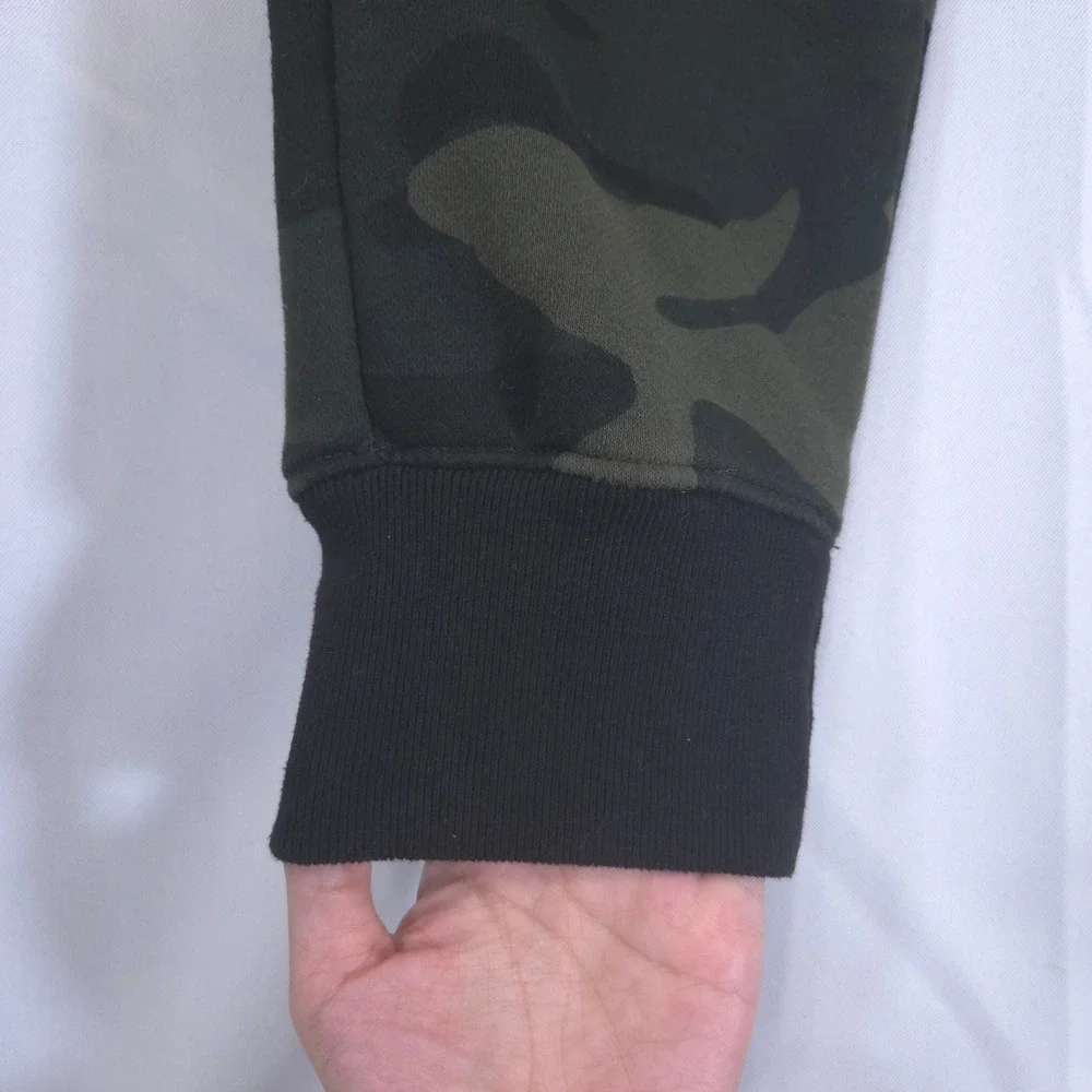 Hollister Camo Fleece Joggers Mens L Sweatpants Green Drawstring Logo Comfy